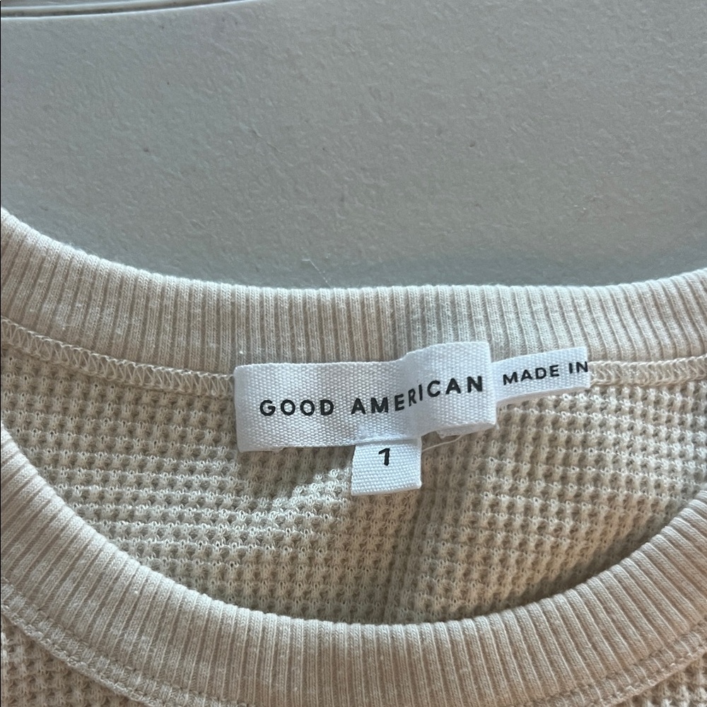 Good American Beige Ribbed Top - Picture 2 of 2